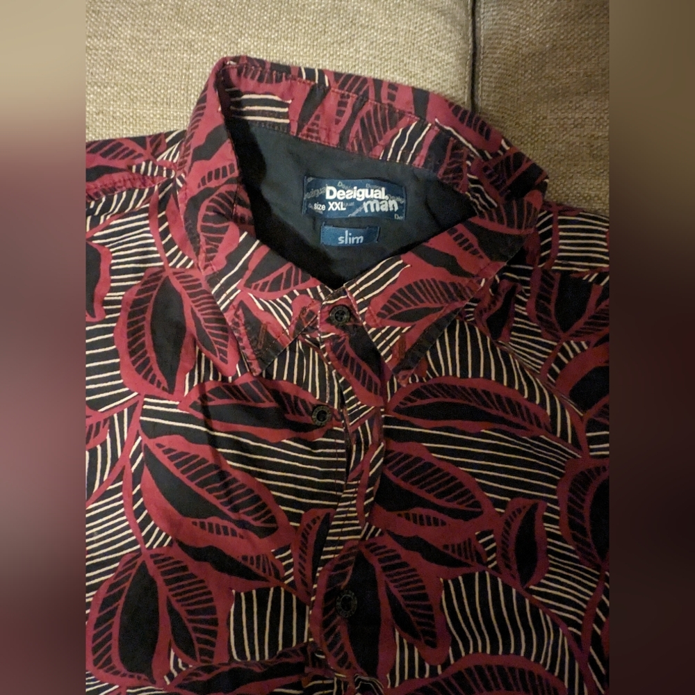 Desigual Long Sleeve Floral Pattern XXL Slim Fit